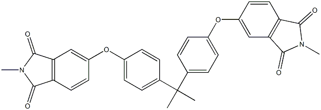 2-methyl-5-[4-(1-methyl-1-{4-[(2-methyl-1,3-dioxo-2,3-dihydro-1H-isoindol-5-yl)oxy]phenyl}ethyl)phenoxy]isoindoline-1,3-dione 구조식 이미지