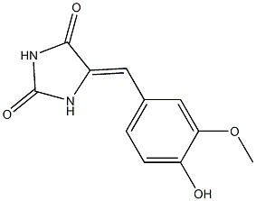 5-(4-hydroxy-3-methoxybenzylidene)imidazolidine-2,4-dione 구조식 이미지