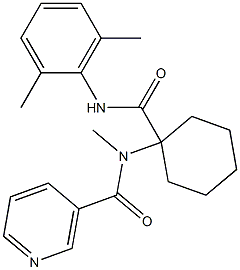 N-{1-[(2,6-dimethylanilino)carbonyl]cyclohexyl}-N-methylnicotinamide 구조식 이미지