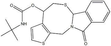 11-oxo-4,6a,11,13-tetrahydro-5H-thieno[2',3':5,6][1,3]thiazocino[2,3-a]isoindol-4-yl N-(tert-butyl)carbamate 구조식 이미지