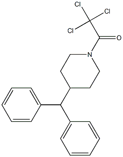 1-(4-benzhydrylpiperidino)-2,2,2-trichloroethan-1-one 구조식 이미지