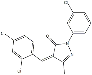 1-(3-chlorophenyl)-4-(2,4-dichlorobenzylidene)-3-methyl-4,5-dihydro-1H-pyrazol-5-one Structure