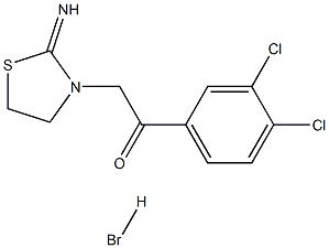 1-(3,4-dichlorophenyl)-2-(2-imino-1,3-thiazolan-3-yl)ethan-1-one hydrobromide Structure