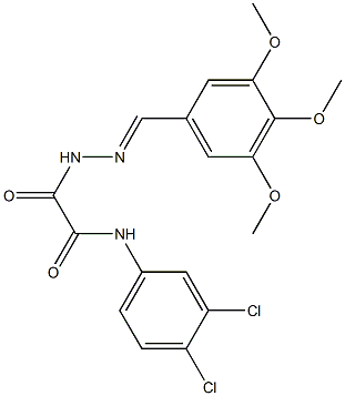 N1-(3,4-dichlorophenyl)-2-oxo-2-[2-(3,4,5-trimethoxybenzylidene)hydrazino]acetamide 구조식 이미지