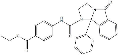 ethyl 4-{[(5-oxo-9b-phenyl-2,3,5,9b-tetrahydro-1H-imidazo[2,1-a]isoindol-1-yl)carbothioyl]amino}benzoate Structure