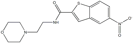 N-(2-morpholinoethyl)-5-nitro-1-benzothiophene-2-carboxamide 구조식 이미지