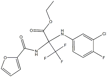 ethyl 2-(3-chloro-4-fluoroanilino)-3,3,3-trifluoro-2-[(2-furylcarbonyl)amino]propanoate 구조식 이미지