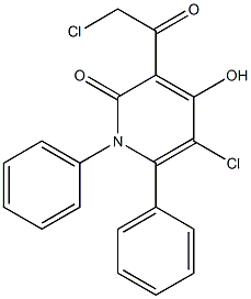 5-chloro-3-(2-chloroacetyl)-4-hydroxy-1,6-diphenyl-1,2-dihydropyridin-2-one Structure