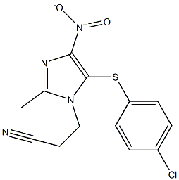 3-{5-[(4-chlorophenyl)thio]-2-methyl-4-nitro-1H-imidazol-1-yl}propanenitrile 구조식 이미지