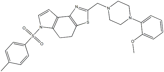 2-{[4-(2-methoxyphenyl)piperazino]methyl}-6-[(4-methylphenyl)sulfonyl]-5,6-dihydro-4H-[1,3]thiazolo[4,5-e]indole 구조식 이미지