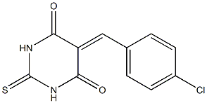 5-(4-chlorobenzylidene)-2-thioxohexahydropyrimidine-4,6-dione 구조식 이미지