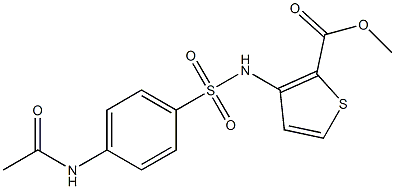 methyl 3-({[4-(acetylamino)phenyl]sulfonyl}amino)thiophene-2-carboxylate 구조식 이미지