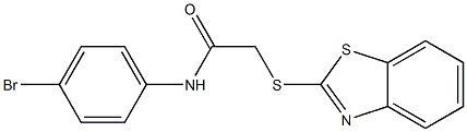 N1-(4-bromophenyl)-2-(1,3-benzothiazol-2-ylthio)acetamide 구조식 이미지