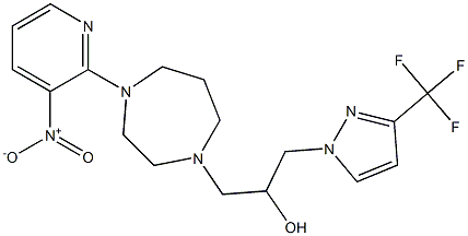 1-[4-(3-nitro-2-pyridyl)-1,4-diazepan-1-yl]-3-[3-(trifluoromethyl)-1H-pyrazol-1-yl]propan-2-ol 구조식 이미지