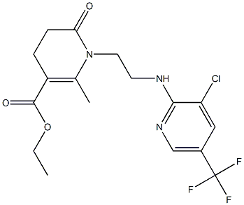 ethyl 1-(2-{[3-chloro-5-(trifluoromethyl)-2-pyridinyl]amino}ethyl)-2-methyl-6-oxo-1,4,5,6-tetrahydro-3-pyridinecarboxylate 구조식 이미지