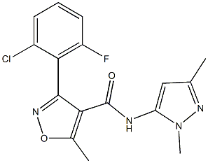 N4-(1,3-dimethyl-1H-pyrazol-5-yl)-3-(2-chloro-6-fluorophenyl)-5-methylisoxazole-4-carboxamide Structure