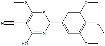 4-hydroxy-6-(methylthio)-2-(3,4,5-trimethoxyphenyl)-2H-1,3-thiazine-5-carbonitrile 구조식 이미지