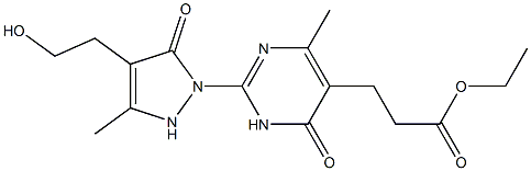 ethyl 3-{2-[4-(2-hydroxyethyl)-3-methyl-5-oxo-2,5-dihydro-1H-pyrazol-1-yl]-4-methyl-6-oxo-1,6-dihydro-5-pyrimidinyl}propanoate Structure