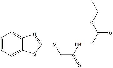 ethyl 2-{[2-(1,3-benzothiazol-2-ylthio)acetyl]amino}acetate 구조식 이미지