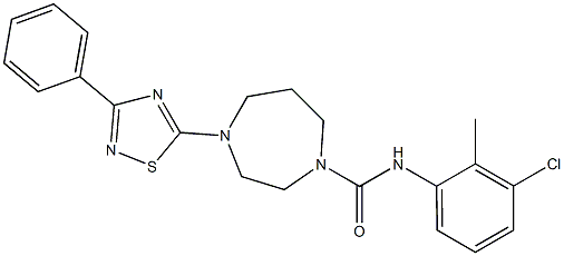 N1-(3-chloro-2-methylphenyl)-4-(3-phenyl-1,2,4-thiadiazol-5-yl)-1,4-diazepane-1-carboxamide 구조식 이미지