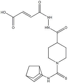 4-[2-({1-[(bicyclo[2.2.1]hept-5-en-2-ylamino)carbothioyl]-4-piperidyl}carbonyl)hydrazino]-4-oxobut-2-enoic acid Structure