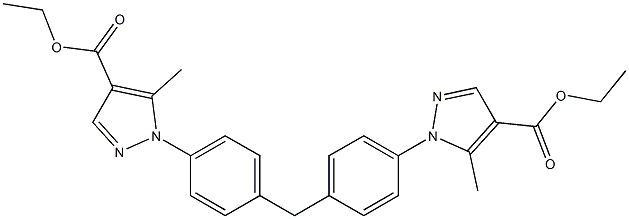 ethyl 1-(4-{4-[4-(ethoxycarbonyl)-5-methyl-1H-1-pyrazolyl]benzyl}phenyl)-5-methyl-1H-4-pyrazolecarboxylate 구조식 이미지