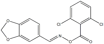 5-({[(2,6-dichlorobenzoyl)oxy]imino}methyl)-1,3-benzodioxole 구조식 이미지