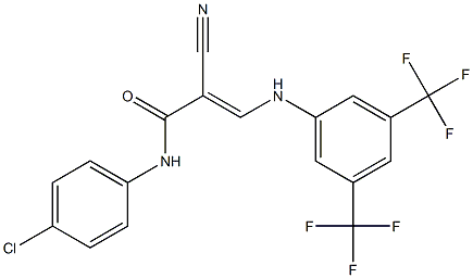 N1-(4-chlorophenyl)-2-cyano-3-[3,5-di(trifluoromethyl)anilino]acrylamide 구조식 이미지