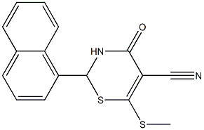 6-(methylthio)-2-(1-naphthyl)-4-oxo-3,4-dihydro-2H-1,3-thiazine-5-carbonitrile 구조식 이미지