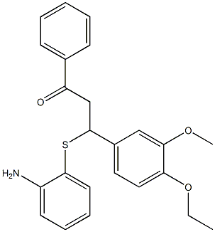 3-[(2-aminophenyl)thio]-3-(4-ethoxy-3-methoxyphenyl)-1-phenylpropan-1-one 구조식 이미지