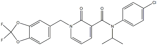 N-(4-chlorophenyl)-1-[(2,2-difluoro-1,3-benzodioxol-5-yl)methyl]-N-isopropyl-2-oxo-1,2-dihydro-3-pyridinecarboxamide Structure