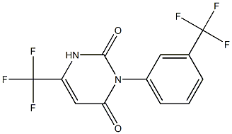 6-(trifluoromethyl)-3-[3-(trifluoromethyl)phenyl]-2,4(1H,3H)-pyrimidinedione Structure