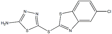 5-[(5-chloro-1,3-benzothiazol-2-yl)thio]-1,3,4-thiadiazol-2-amine 구조식 이미지