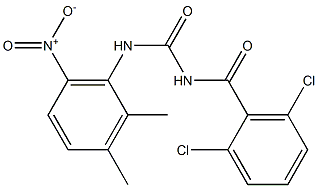 N-(2,6-dichlorobenzoyl)-N'-(2,3-dimethyl-6-nitrophenyl)urea Structure