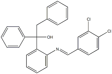 1-{2-[(3,4-dichlorobenzylidene)amino]phenyl}-1,2-diphenylethan-1-ol 구조식 이미지