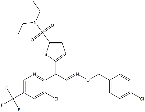 5-{2-{[(4-chlorobenzyl)oxy]imino}-1-[3-chloro-5-(trifluoromethyl)-2-pyridinyl]ethyl}-N,N-diethyl-2-thiophenesulfonamide Structure