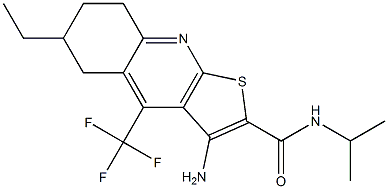 3-amino-6-ethyl-N-isopropyl-4-(trifluoromethyl)-5,6,7,8-tetrahydrothieno[2,3-b]quinoline-2-carboxamide Structure