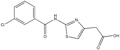 2-{2-[(3-chlorobenzoyl)amino]-1,3-thiazol-4-yl}acetic acid 구조식 이미지