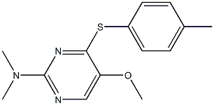 N-{5-methoxy-4-[(4-methylphenyl)sulfanyl]-2-pyrimidinyl}-N,N-dimethylamine 구조식 이미지