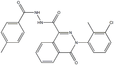 3-(3-chloro-2-methylphenyl)-N'-(4-methylbenzoyl)-4-oxo-3,4-dihydro-1-phthalazinecarbohydrazide Structure