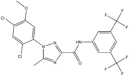 N-[3,5-bis(trifluoromethyl)phenyl]-1-(2,4-dichloro-5-methoxyphenyl)-5-methyl-1H-1,2,4-triazole-3-carboxamide 구조식 이미지