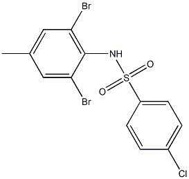 N1-(2,6-dibromo-4-methylphenyl)-4-chlorobenzene-1-sulfonamide 구조식 이미지