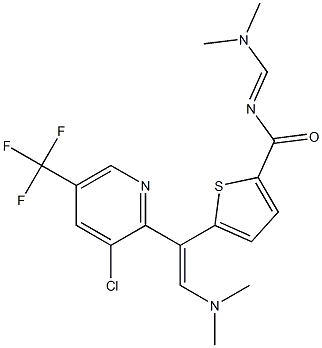 5-[1-[3-chloro-5-(trifluoromethyl)-2-pyridinyl]-2-(dimethylamino)vinyl]-N-[(dimethylamino)methylene]-2-thiophenecarboxamide Structure