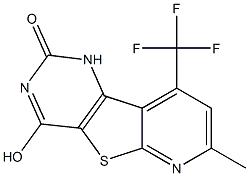 4-hydroxy-7-methyl-9-(trifluoromethyl)pyrido[3',2':4,5]thieno[3,2-d]pyrimidin-2(1H)-one Structure