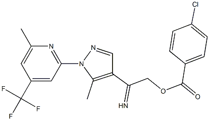 2-(4-{[(4-chlorobenzoyl)oxy]ethanimidoyl}-5-methyl-1H-pyrazol-1-yl)-6-methyl-4-(trifluoromethyl)pyridine Structure