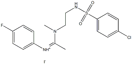 N-{(Z)-1-[(2-{[(4-chlorophenyl)sulfonyl]amino}ethyl)(methyl)amino]ethylidene}-4-fluorobenzenaminium iodide 구조식 이미지