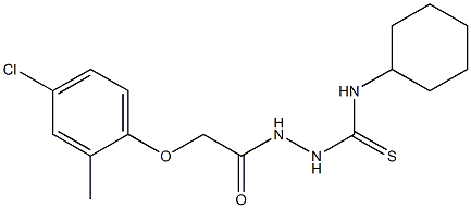 2-[2-(4-chloro-2-methylphenoxy)acetyl]-N-cyclohexyl-1-hydrazinecarbothioamide 구조식 이미지