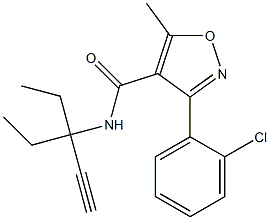 N4-(1,1-diethylprop-2-ynyl)-3-(2-chlorophenyl)-5-methylisoxazole-4-carboxamide 구조식 이미지