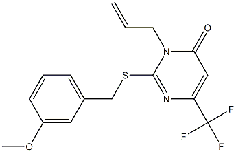 3-allyl-2-[(3-methoxybenzyl)sulfanyl]-6-(trifluoromethyl)-4(3H)-pyrimidinone 구조식 이미지