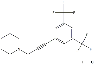 1-{3-[3,5-di(trifluoromethyl)phenyl]prop-2-ynyl}piperidine hydrochloride 구조식 이미지